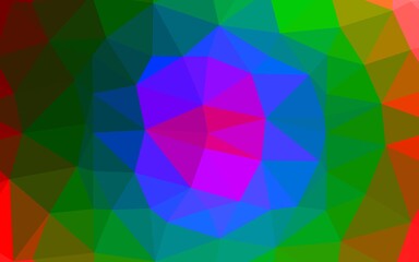Light Multicolor, Rainbow vector shining triangular background.