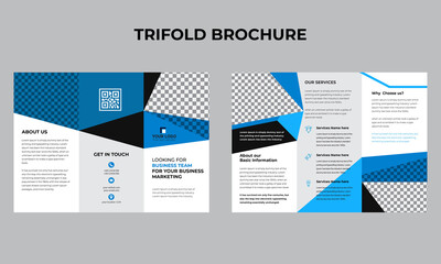 Tri fold brochure design. Corporate business template for tri fold