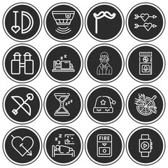 16 pack of wake  lineal web icons set