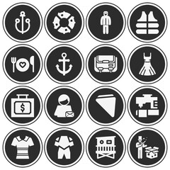 16 pack of jacket  filled web icons set