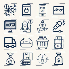 Fototapeta premium Simple set of subcommittee related lineal icons.