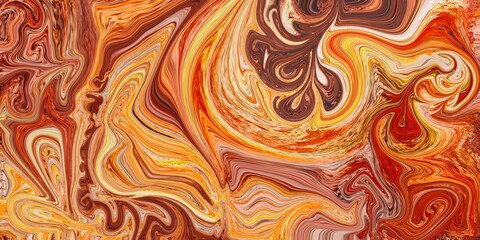 Abstract orange, red and yellow wavy background with curve lines. Lava. Burn. Flame.