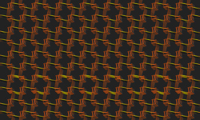 Obraz premium Abstract saturated background pattern of geometric gold shapes and contours. Vector graphics on a black background.