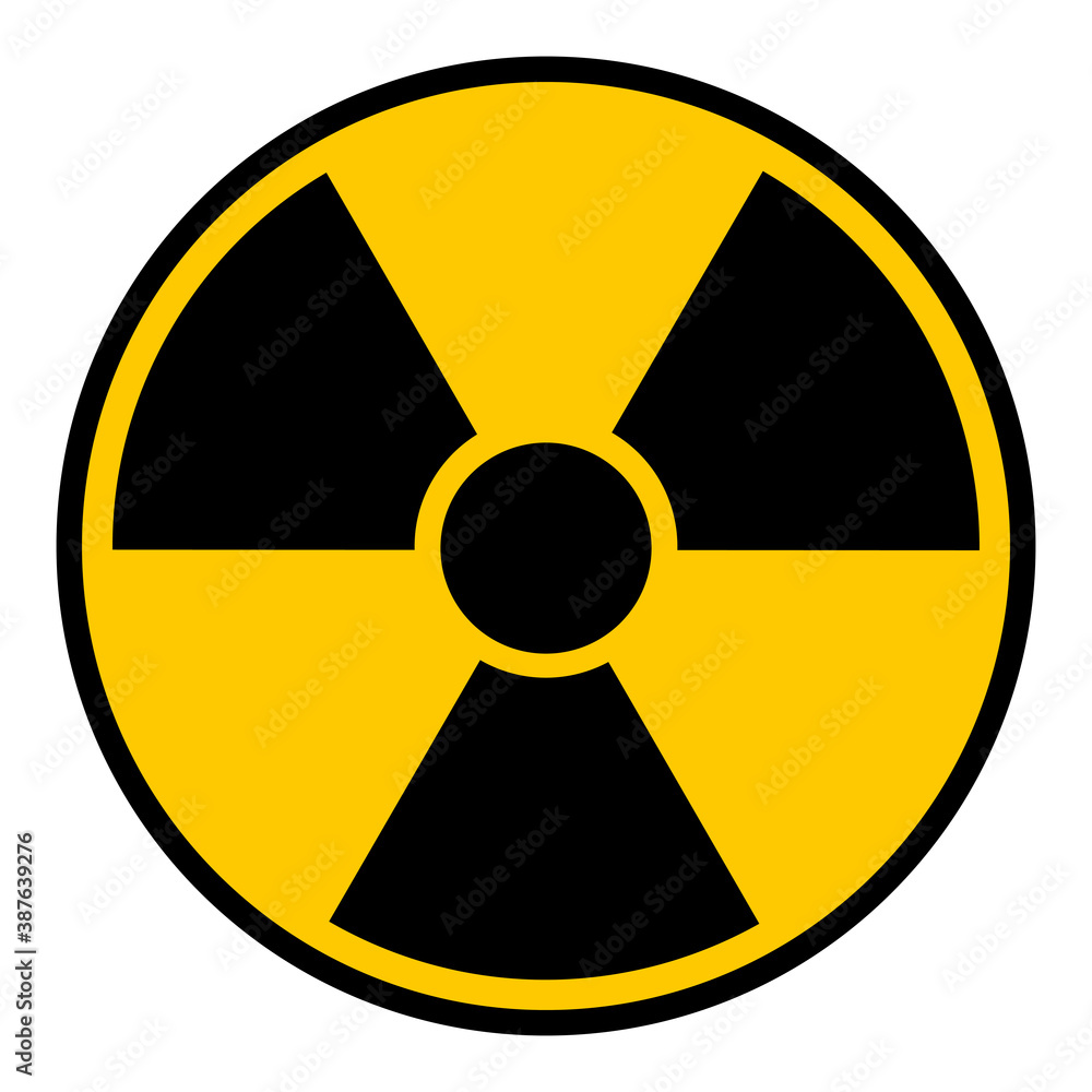 Wall mural radioactive hazard sign. black and yellow isolated icon vector illustration. - Wall murals
