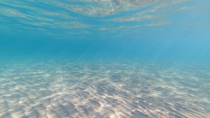 Underwater Aegean sea paradise beach with emerald - turquoise sea, Greece - Powered by Adobe