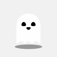 Halloween ghost, scary or cute cartoon spooky ghost, Halloween holiday.