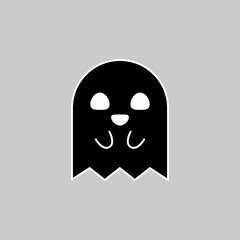 Halloween ghost, scary or cute cartoon spooky ghost, Halloween holiday.