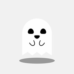 Halloween ghost, scary or cute cartoon spooky ghost, Halloween holiday.
