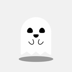 Halloween ghost, scary or cute cartoon spooky ghost, Halloween holiday.