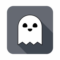 Halloween ghost, scary or cute cartoon spooky ghost, Halloween holiday.