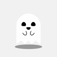 Halloween ghost, scary or cute cartoon spooky ghost, Halloween holiday.