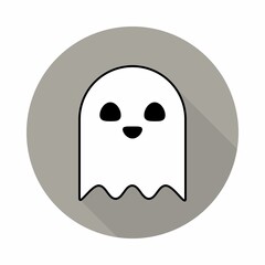 Halloween ghost, scary or cute cartoon spooky ghost, Halloween holiday.