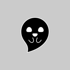 Halloween ghost, scary or cute cartoon spooky ghost, Halloween holiday.