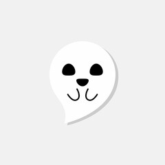 Halloween ghost, scary or cute cartoon spooky ghost, Halloween holiday.