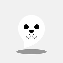 Halloween ghost, scary or cute cartoon spooky ghost, Halloween holiday.