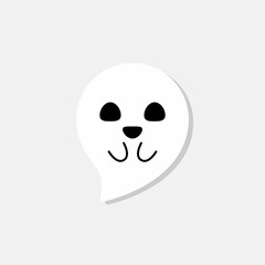Halloween ghost, scary or cute cartoon spooky ghost, Halloween holiday.