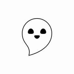 Halloween ghost, scary or cute cartoon spooky ghost, Halloween holiday.