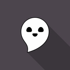 Halloween ghost, scary or cute cartoon spooky ghost, Halloween holiday.