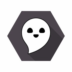 Halloween ghost, scary or cute cartoon spooky ghost, Halloween holiday.