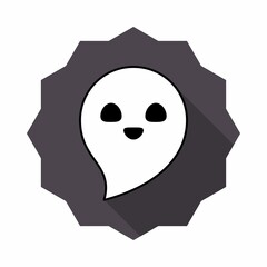 Halloween ghost, scary or cute cartoon spooky ghost, Halloween holiday.