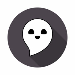 Halloween ghost, scary or cute cartoon spooky ghost, Halloween holiday.