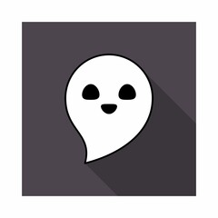 Halloween ghost, scary or cute cartoon spooky ghost, Halloween holiday.