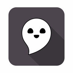 Halloween ghost, scary or cute cartoon spooky ghost, Halloween holiday.