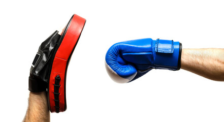 boxing gloves and legs for exercise strokes