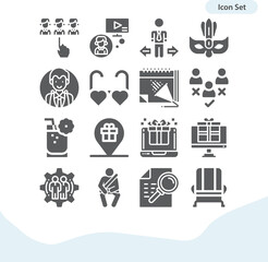 Simple set of candidate related filled icons.
