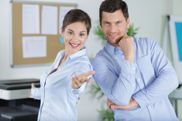 portrait of female employee and manager