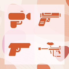 Simple set of weapon vector related filled icons