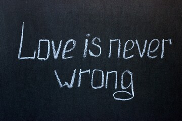 
Chalkboard lettering Love is never wrong. Motivational lettering