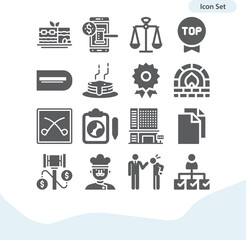 Simple set of endeavour related filled icons.