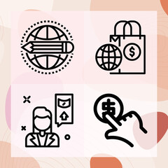 Simple set of recession related lineal icons