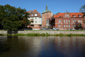 Fototapeta na wymiar view of the Parsęta River in Kołobrzeg in Poland