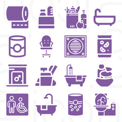 16 pack of convenience  filled web icons set