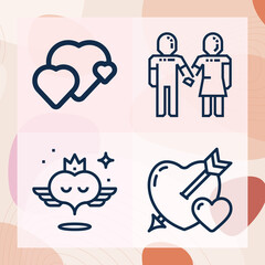 Simple set of affection related lineal icons