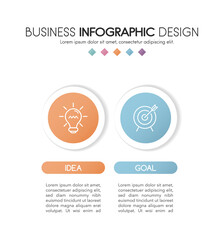 Diagram with 2 options. Business infographic. Vector