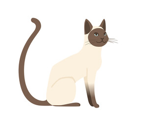 Cute cartoon animal design domestic cat adorable animal flat vector illustration