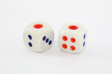 Two dice for games with number one