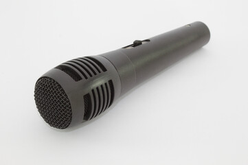 Black microphone with white background