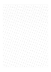 Handwriting Paper - A4 sheet, Blank horizontal lines with rare diagonal guide lines, cursive practice paper for elementary school vector template