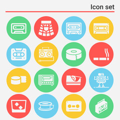 16 pack of scotch  filled web icons set