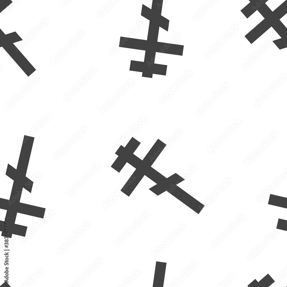 Poster vector cross icon. religious symbol seamless pattern on a white background.