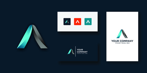 letter A logo template