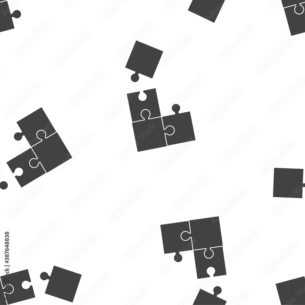 Poster vector puzzle icon seamless pattern on a white background.