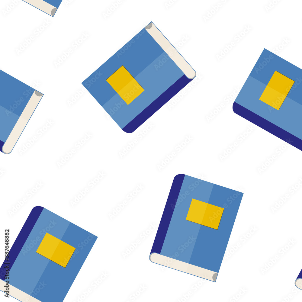 Poster vector image of book iconseamless pattern on a white background.