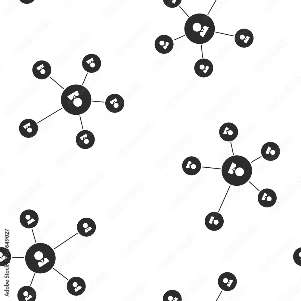 Poster vector icon business network consisting of multiple users. icon communication friends partners seaml