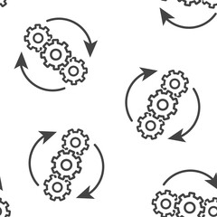 Vector icon business process optimization. Business development seamless pattern on a white background.