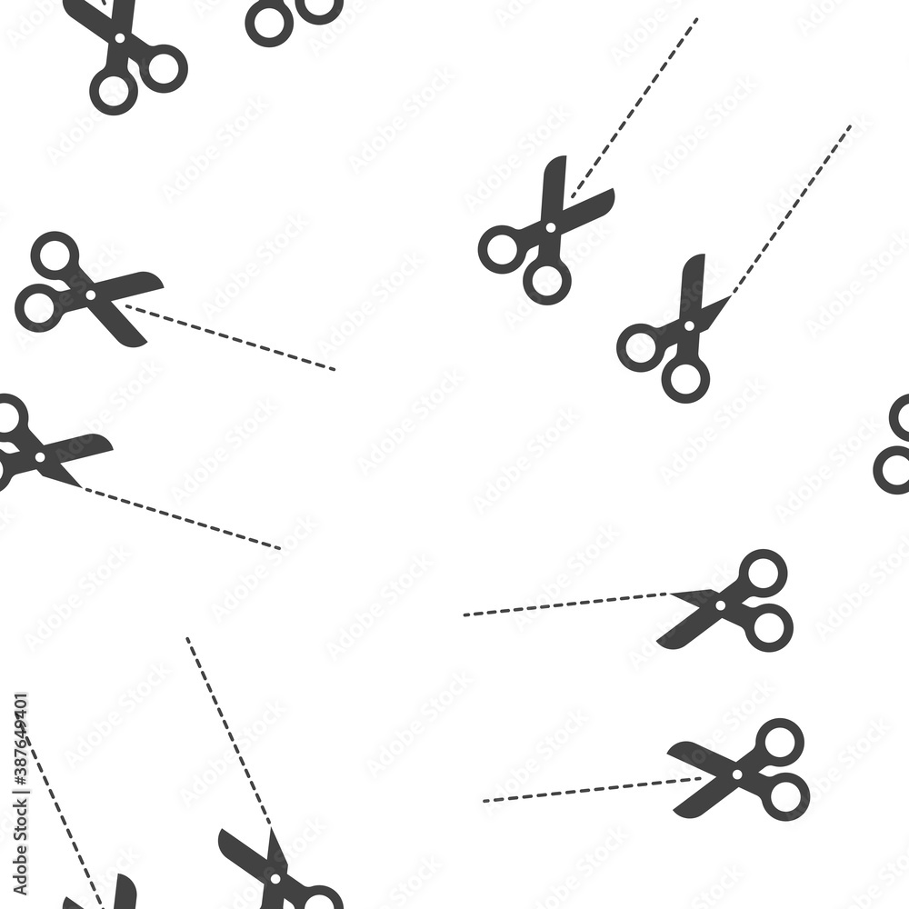 Aufkleber vector set cut line icon seamless pattern on a white background.